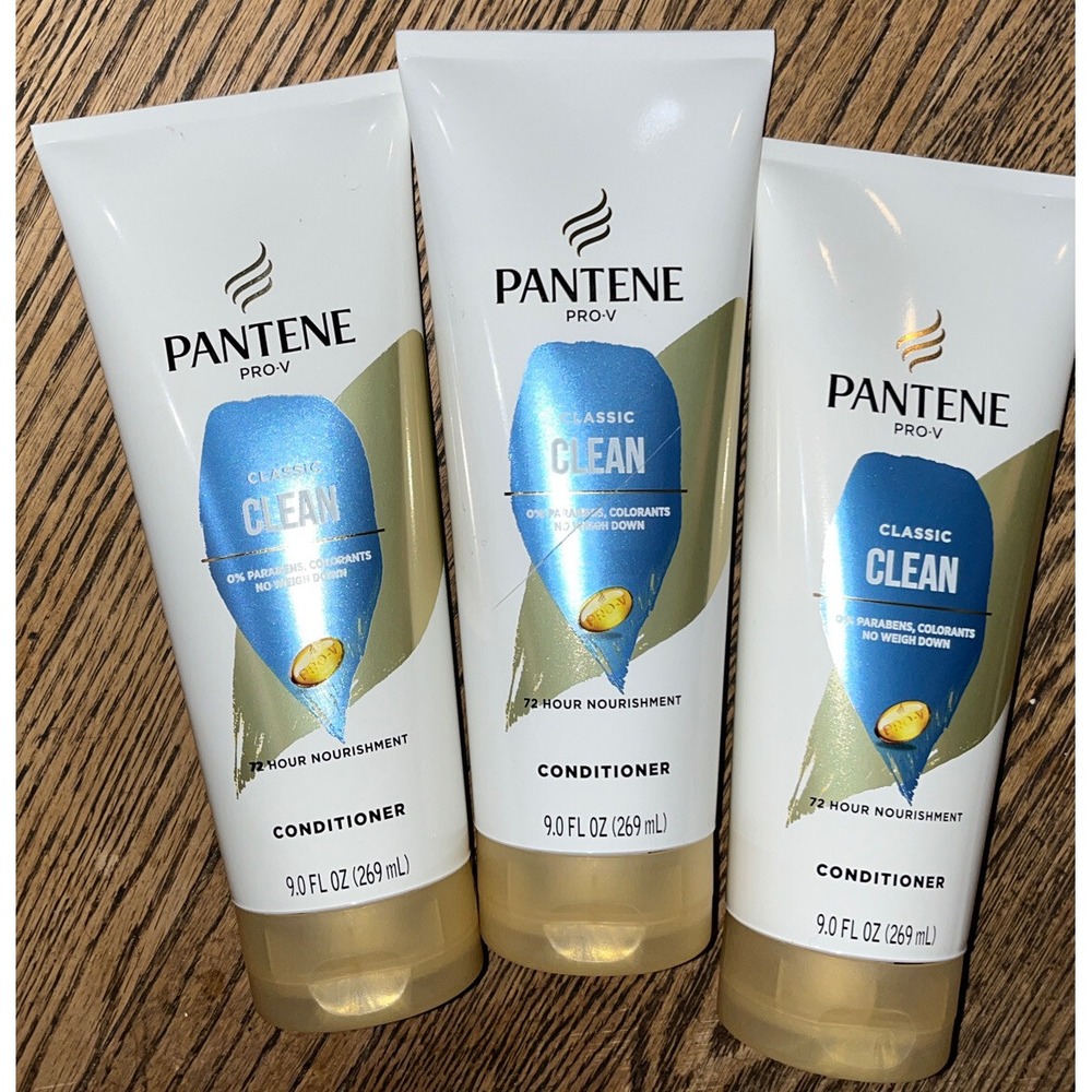 lot of 3 Pantene Pro V Classic Clean 72 Hour Nourishment Conditioner 9 Oz